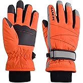 Azarxis Kids Children Ski Gloves Winter Snow Gloves Waterproof Winter Warm Glove for Snowboarding, Sledding