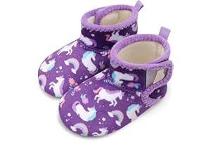 BARERUN Toddler Slippers Girls Boys House Shoes Baby Winter Booties Plush Cozy Kids House Slipper Warm Lightweight Infant Walking Shoes Socks