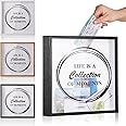 Travel Adventure Challenge Archive Shadow Box Picture Frame with Slot,8&12In Travel Ticket Card Memory Box for Keepsake Box, Top Loading Shadow Box Display Case Travel Decor Gift (Black, 8x8in)