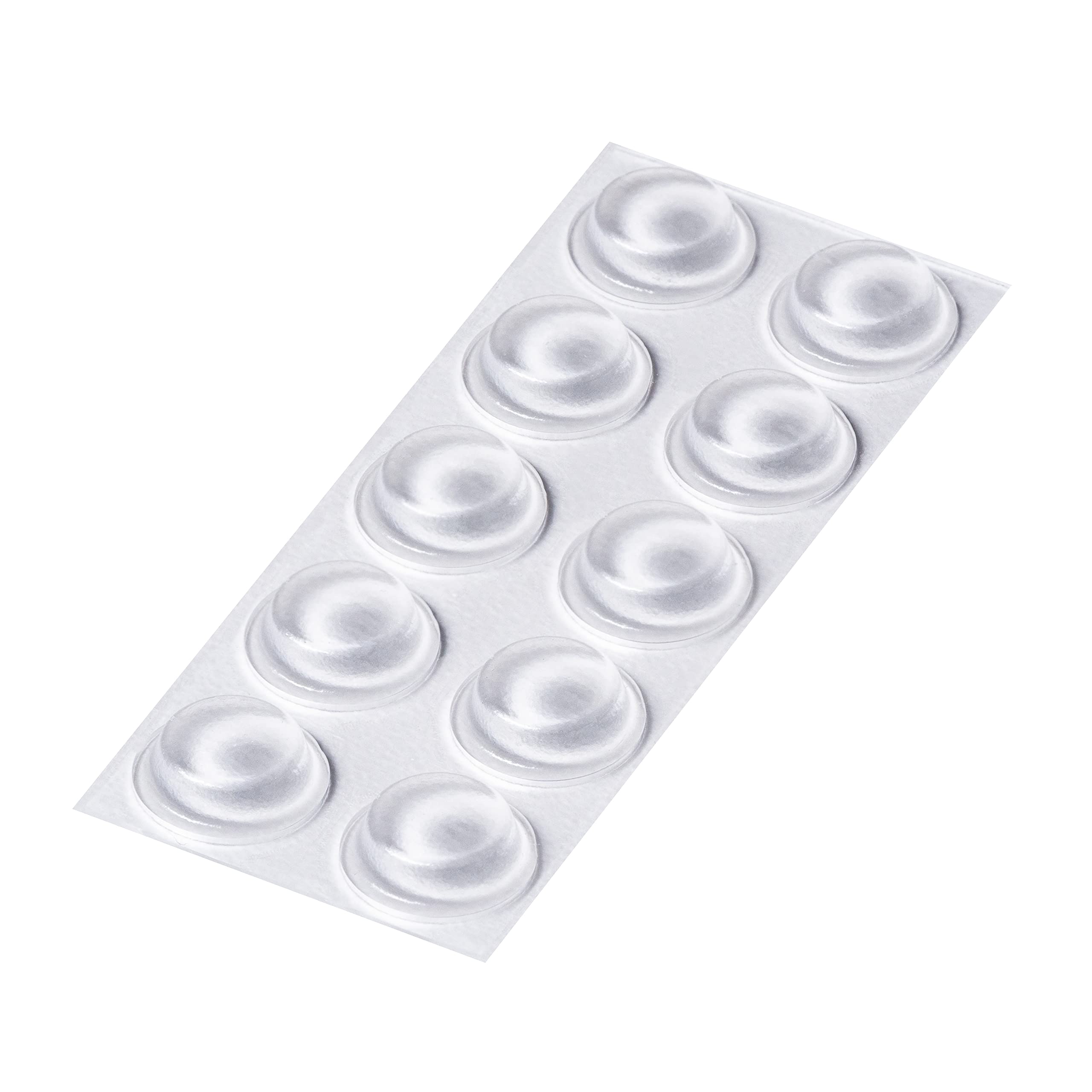Happy Bananas Self Adhesive Clear Flat Topped Bumper Pads Rubber Feet for Chopping Boards, Worktop Savers, Glass, Crafts - 12.7mm x 3.5mm (10)