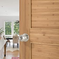 Knobonly 6 Pack Privacy Door Handle Satin Nickel