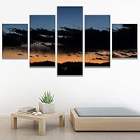 SIGNWIN 5 Panel Canvas Wall Art Colors of The Sky for Home Decorations Ready to Hang - 60