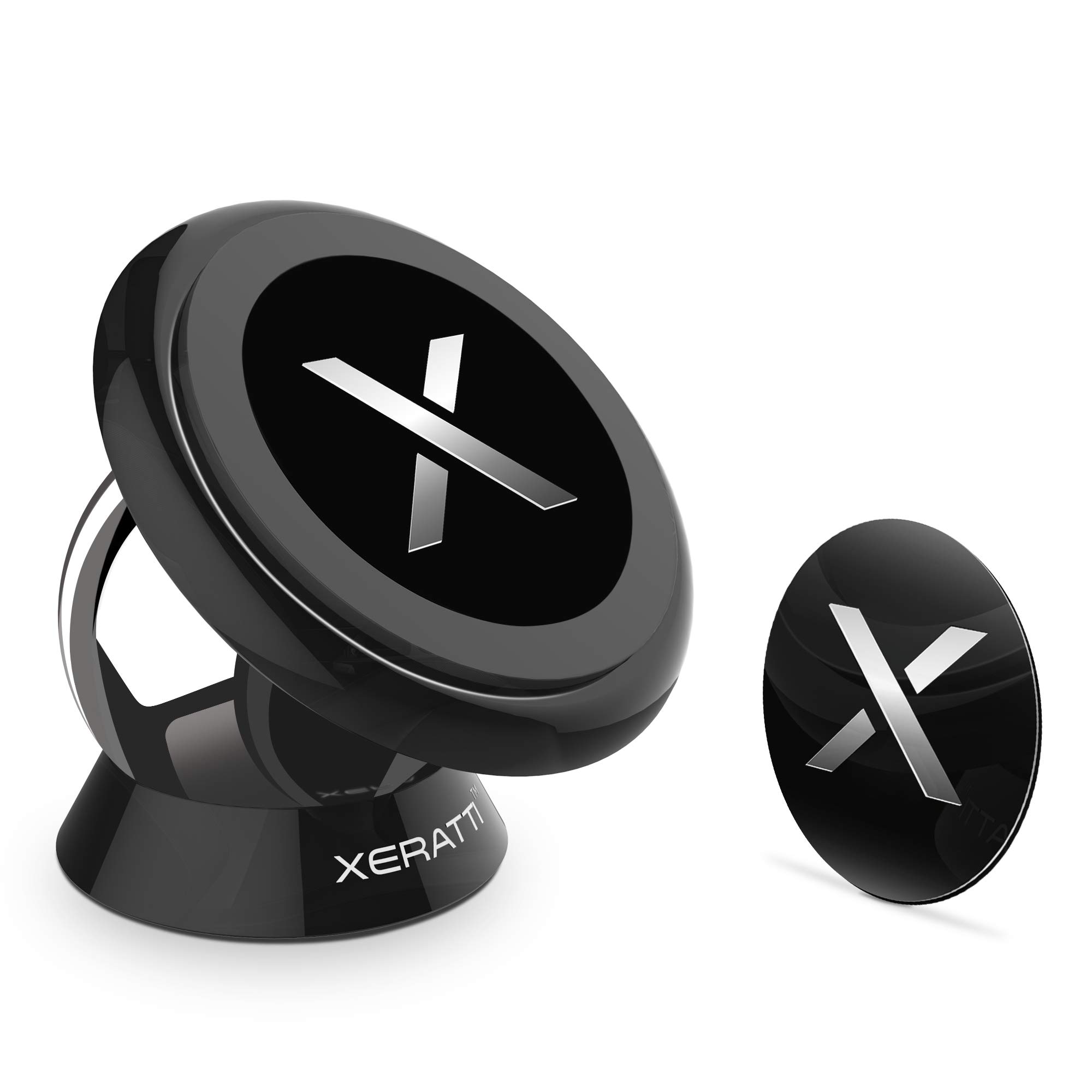 Xeratti Magnetic Car Phone Holder, Premium Universal Car Phone Mount, 360 Rotatable Ultra Strong Dashboard Phone Holder with Accessories Apple iPhone Samsung Galaxy