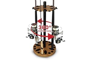 Rush Creek Creations Fishing Rod Holder - 360 Spinning Rack for Garage Organization and Storage, Pole Holder for Reels, Gear, Accessories, Tackle Box