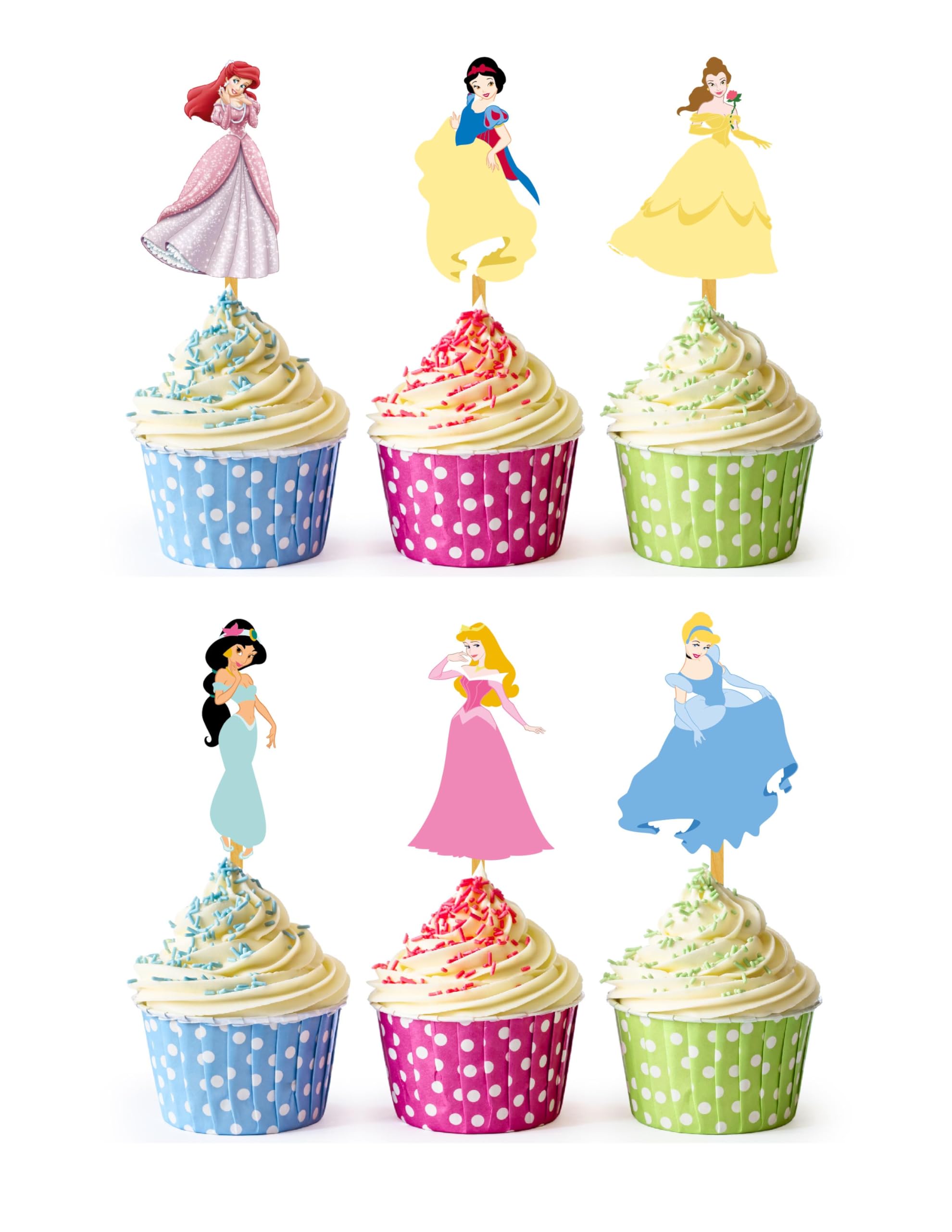 Photo 1 of 24x Fairy Dream Queens Cupcake Toppers – Strong Picks Happy Birthday Décor, Cupcake Decorations for Kids Birthdays