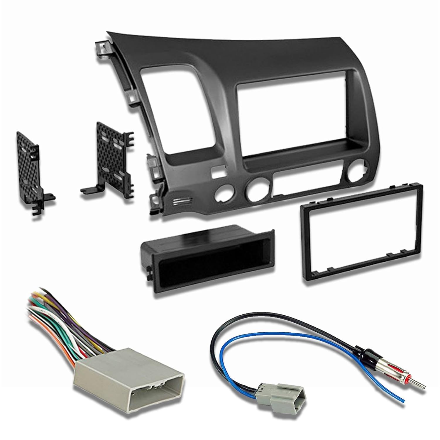 Car Radio Stereo CD Player Dash Install Mounting Trim Bezel Panel Kit + Harness