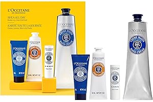 L'OCCITANE Shea All Day: Moisturize, Nourish and Comfort Skin with Shea Butter, Includes Hand Cream, Foot Cream, Lip Balm and Ultra Rich Body Cream, Gift Set