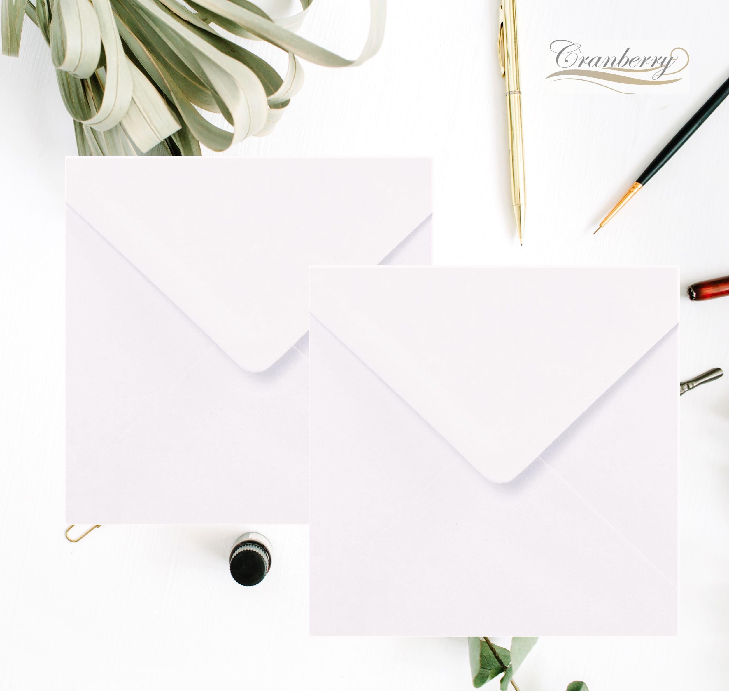 Cranberry 6x6 Square White Envelopes 100gsm Gummed Diamond Flap Pack of 100 6x6WH100 6x6, 155mm, 15.5cm