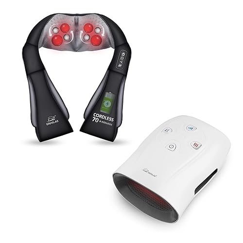 Snailax Cordless Neck Back Massager Bundle Shiatsu Neck