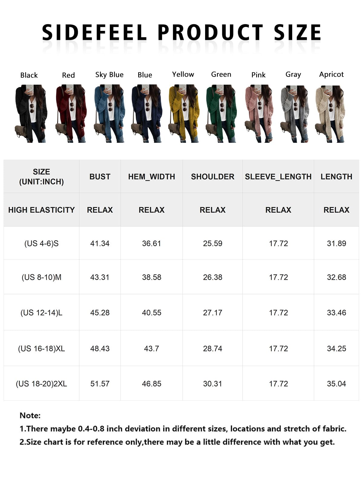 Sidefeel Womens 2025 Fall Outfits Long Sleeve Open Front Cardigan Sweaters Oversized Checkered Chunky Knit Sweaters Coat