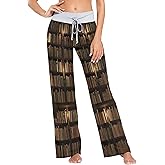 ALAZA Bookworm Book Women's Pajama Lounge Pants Casual Stretch Pants Wide Leg XL
