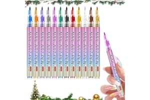 DSACL 12 Colors Nail Art Pens Set, 2026 Upgraded Nail Art Markers Polish Pen for 3D Nail Art, Long Lasting Quick Dry Nail Polish Pen for Kids Girls Adult Dotting Painting Salon Home Use (1 Pcs)