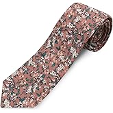 GHTIYLP Cotton Floral Ties for Men 2.76" Men's Skinny Tie Linen Flower Printed Neck Tie for Wedding Dating Party