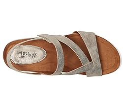 Eurosoft Women's Gianetta Flat Sandal, Silver/Gold, 7