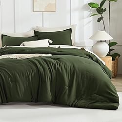 Litanika Dark Olive Green Comforter Set Full, 3