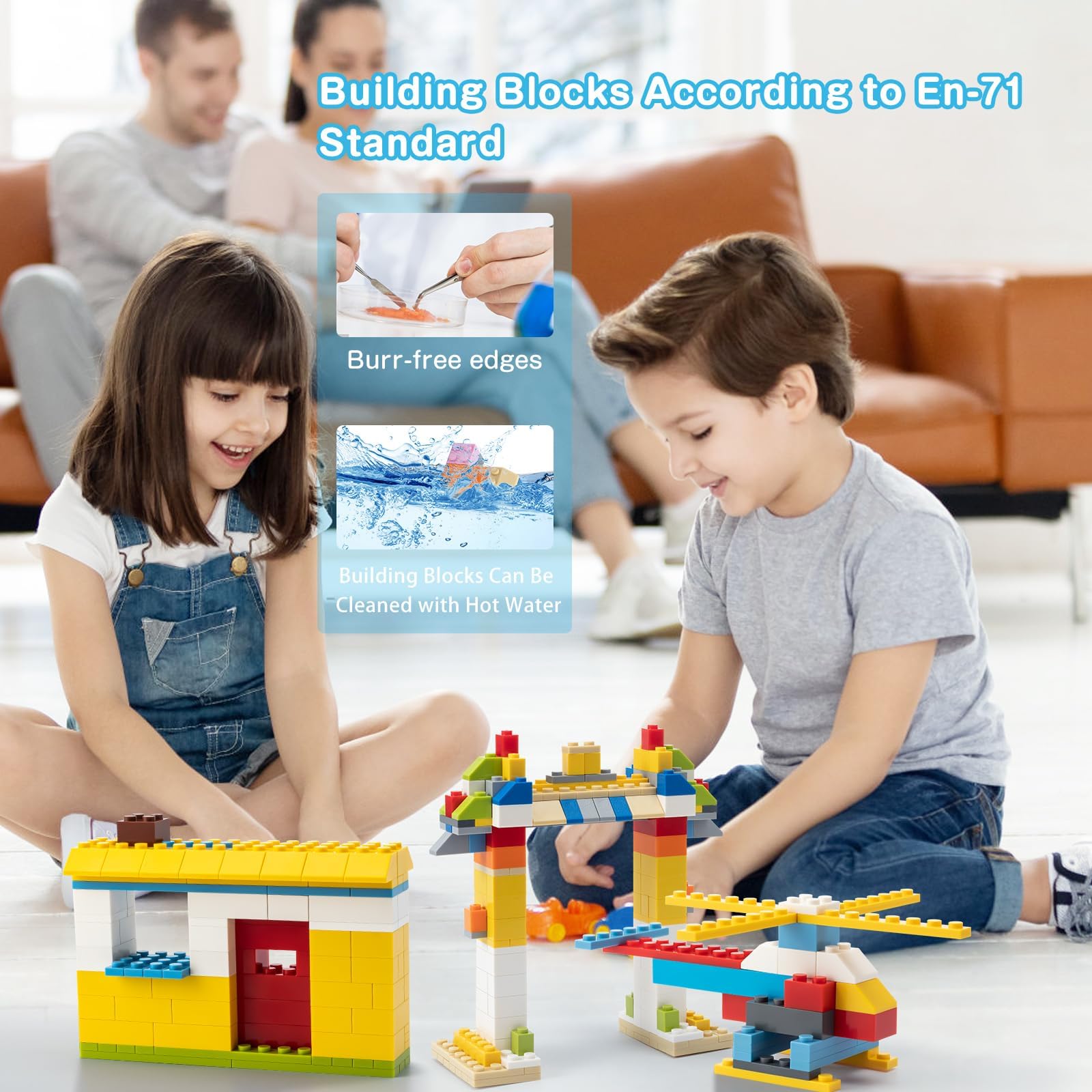 1500 Piece Building Bricks,Bulk Classic Building Blocks Basic Box Compatible with Major Brands Baseplates, 12 Colors 14 Random Bulk Shapes