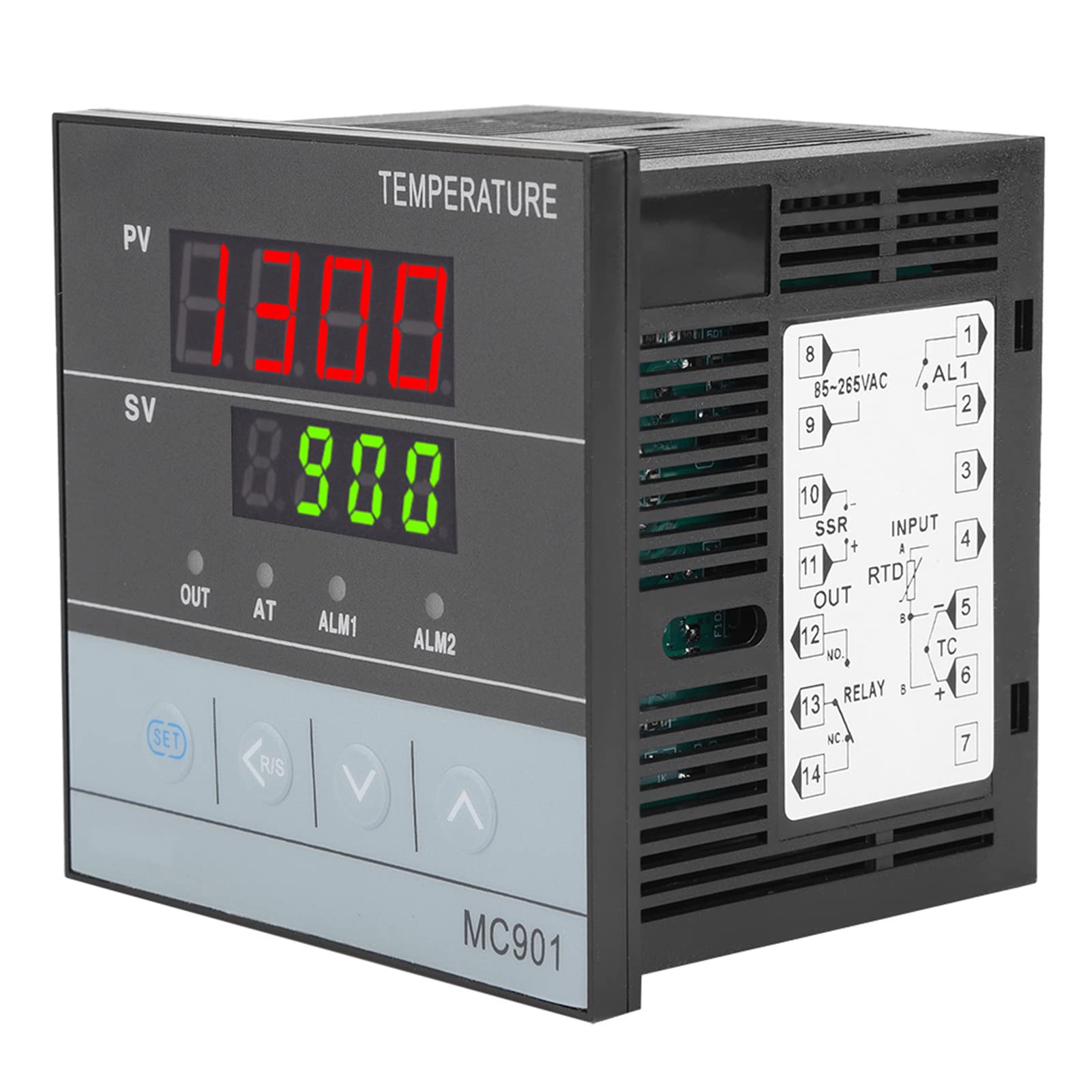 MC901 Digital PID Temperature Controller 199~1300°C 85~265V K Type PT100 Sensor