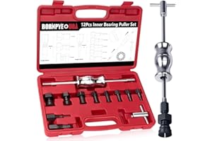BORNPYE 12pcs Blind Hole Collet Bearing Puller Set, Internal Bearing Extractor Puller Kit Slide Hammer Bearing Puller Set with Expandable Collets 8-32MM Insert Bearing Remover Set Tool (Red)