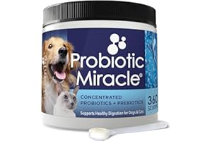 NUSENTIA Probiotics for Dogs -(360 Scoops)-Probiotic Miracle -Advanced, Species Specific Probiotics and Prebiotics to Stop Diarrhea, Loose Stool, and Yeast-Plus Immune Support