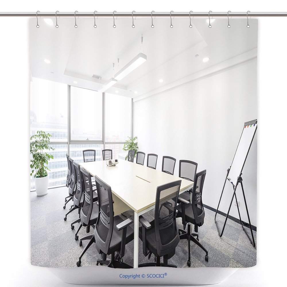 Vanfan Polyester Shower Curtains Interior Of Meeting Room In Moder