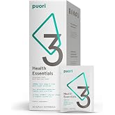 Puori P3 Health Essentials, Daily Multi-Vitamin Packs, 30 Servings | Magnesium Zinc Complex, Omega 3 Fish Oil &amp; Vitamin D3 Supplements for Men &amp; Womens - Daily Supplement for Overall Health