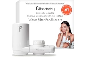 Filterbaby 1.0 Faucet -Mounted Water Filter for Skin Care - Hydrate & Brighten Skin While it Cleans - Fits Most Standard US Faucets - Three Settings (White)