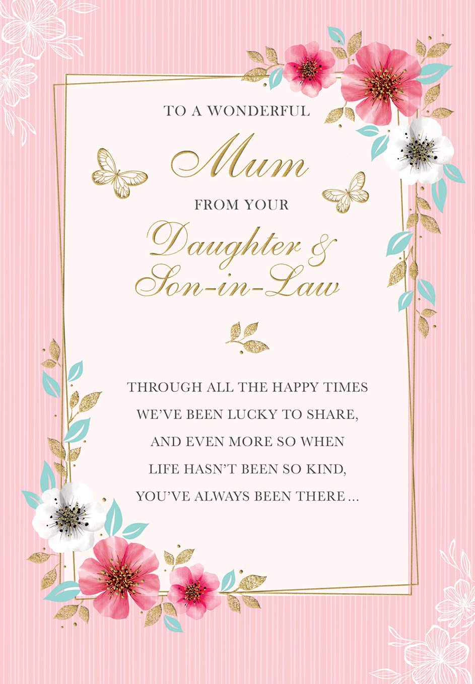 Piccadilly Greetings Regal Publishing, 9 x 6 inches, Mum from Daughter & Son in Law, Mother's Day Card c88219/m2