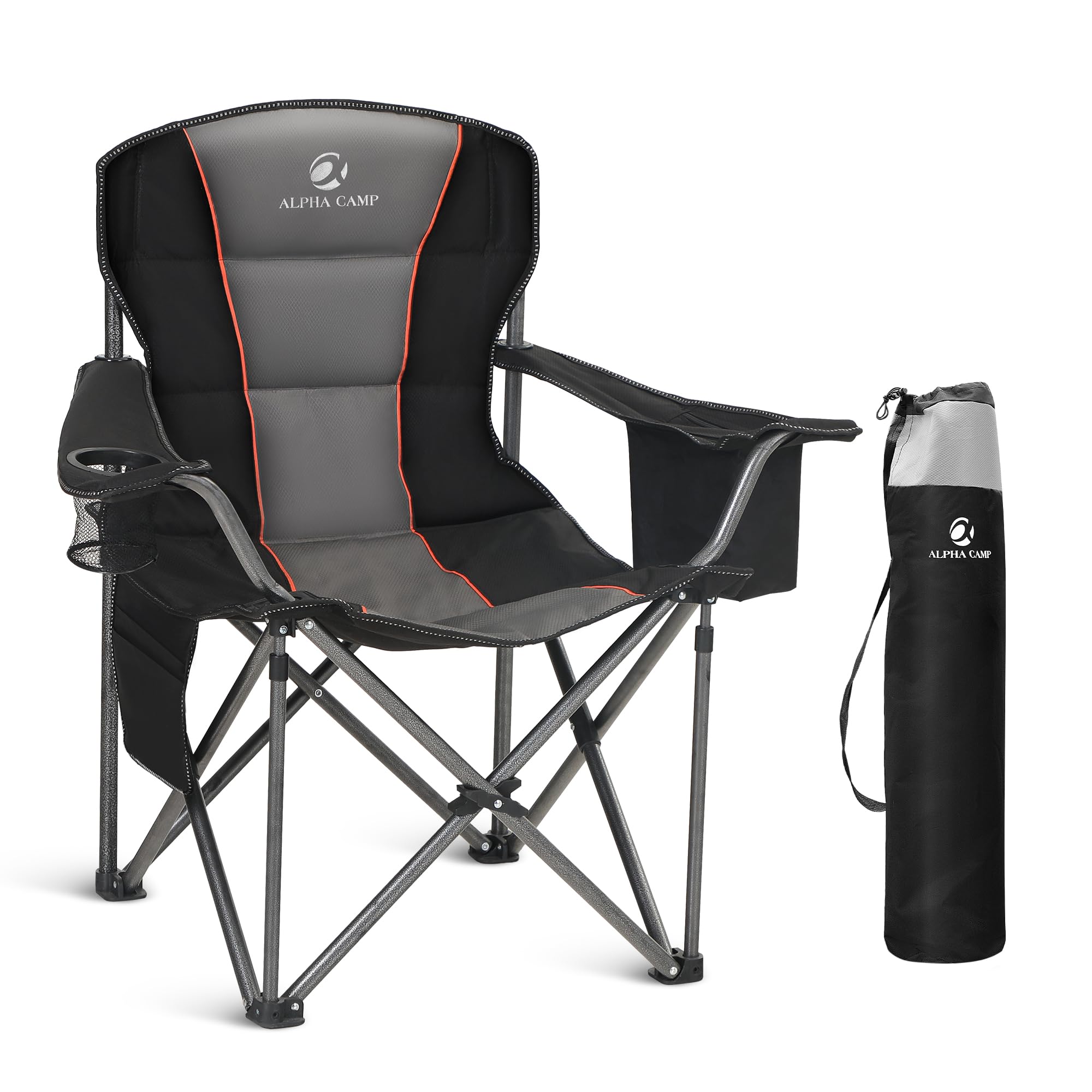 Photo 1 of ***IMAGE REFERENCE***Oversized Folding Camping Chair for Adults, Heavy Duty Portable Lawn Chairs with Cooler Bag, Side Pocket & Cup Holder, Folding Chairs for Outside Support 450 LBS Outdoor Chair