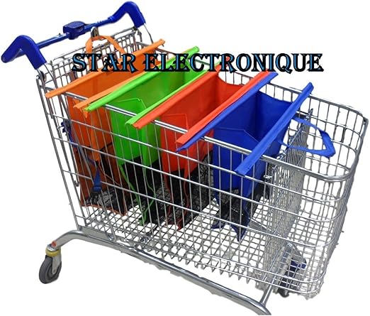 Star Electronic - Juego de 4 bolsas de la compra, para carro de ...