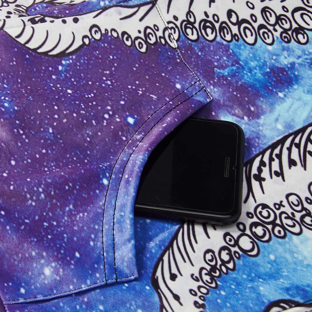 Youth Boys Galaxy Autumn Hoodie Zip-Up Sweatshirt with Pouch Pockets Top Hooded Shirts for Teens Outdoor Sport L