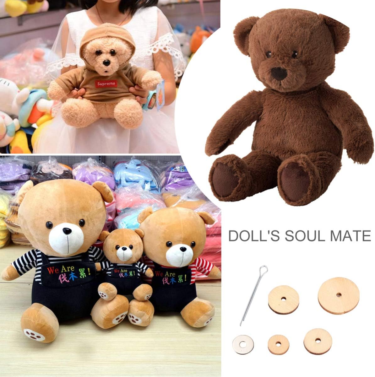 EXCEART Doll Joints Accessories for Teddy Bear & Doll Making, Wooden & Stainless Steel, Movable Joints, DIY Crafts - Image 3