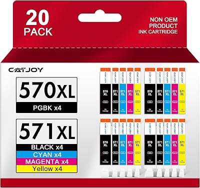 CATJOY 570XL 571XL Ink Cartridges Multipack for Canon MG5750 MG5751 MG6850