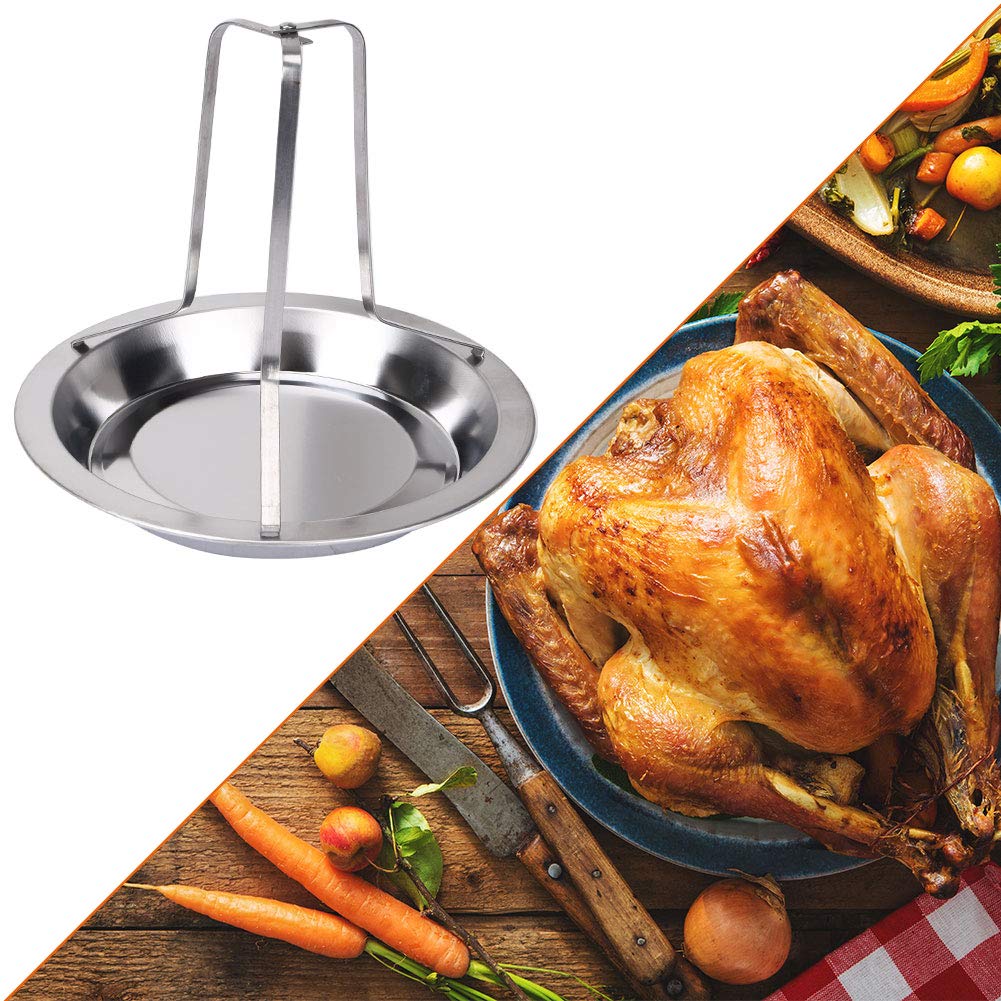 Beer Can Chicken Holder,Stainless Steel Chicken Roaster Baking Pan