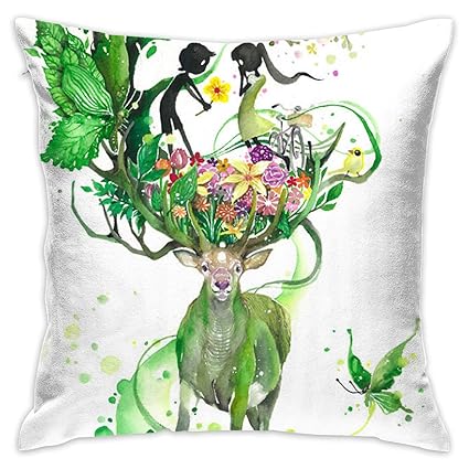 Amazon Com Sara Nell Velvet Throw Pillow Cases Forest Deer