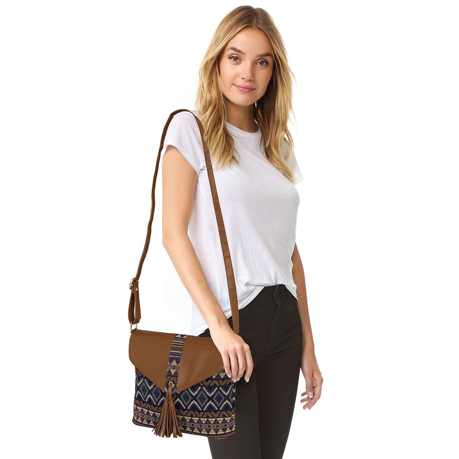 kleio jacquard stylish sling bag for women / girls