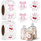 1000 Pcs Pink Bow Thank You Sticker 1.5 Inch Coquette Girly Aesthetic Decal Bowknot Adhesive Seal Label DIY Bow Sticker Roll for Wedding Baby Shower Birthday Party Decoration Favors Classroom Rewards