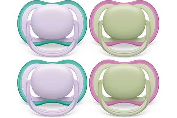 Philips Avent Ultra Air Pacifier 0-6m, Fresh Lilac/Pastel Green, 4 pack SCF085/50