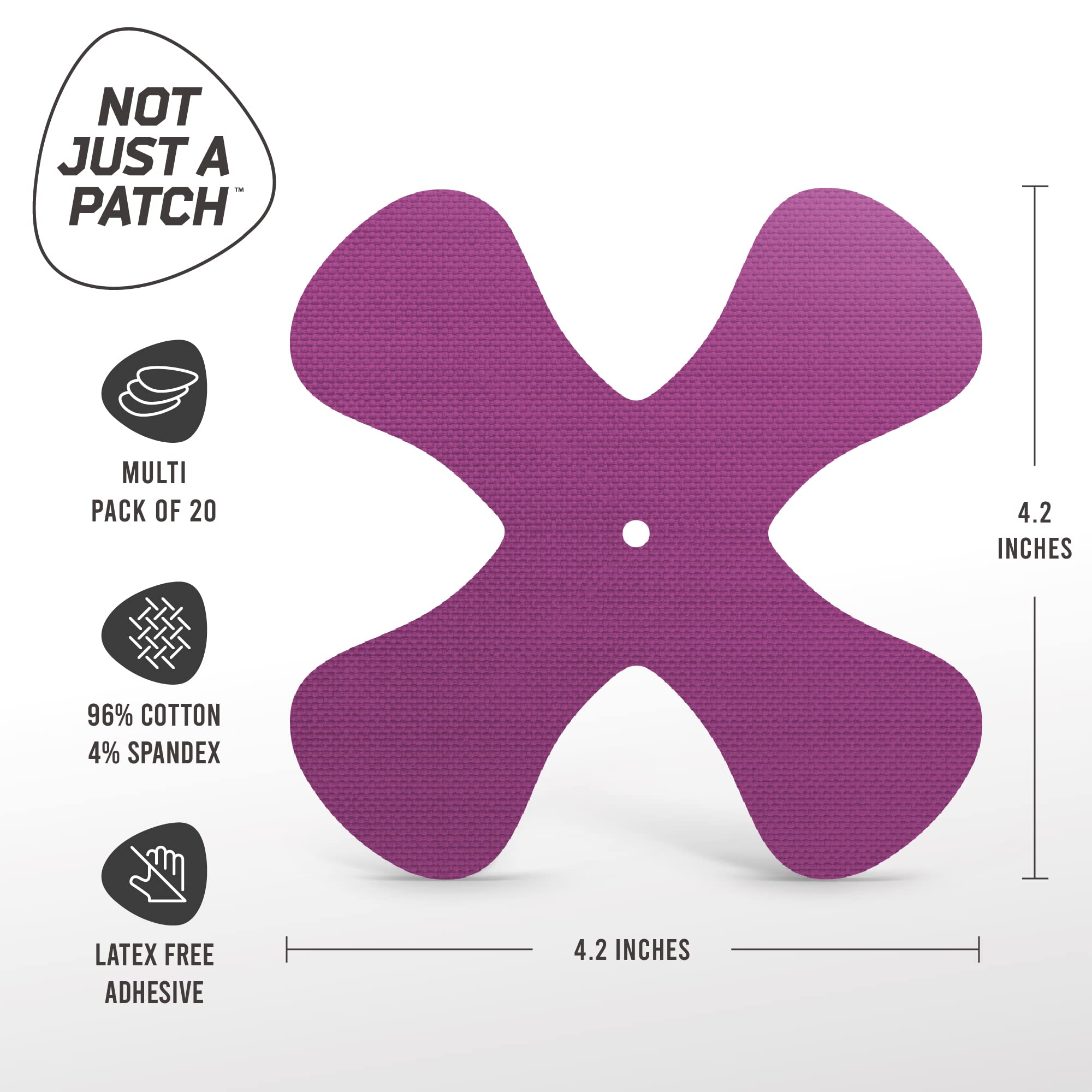 Not Just A Patch X-Patch CGM Sensor Patches (20 Pack) - Water Resistant Omnipod 5 Adhesive Patches - Durable for Active Lifestyle for 10-14 Days - Compatible with Dexcom G6, Libre 2 in Multi-Color