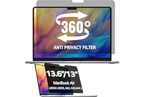 Halloive 360° Privacy Screen Protector for Macbook Air 13.6/13 Inch (2022-2025, M2, M3，M4), Privacy Screen Filter for Macbook