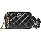 MINISO Disney Mickey Mouse Small Crossbody Bag for Women Shoulder Handbags Purses with Adjustable Strap Trendy Ladies Travel Purse with Zipper Pockets for Phone Wallet Keys