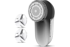 JUEYINGBAILI Fabric Shaver & Lint Remover, Electric Fuzz Remover, AC Adapter or Battery Operated Sweater Shaver, 3 Shave Heights - Removes Clothes Fuzz, Lint Balls, Pills, Bobbles (Gradient Black)