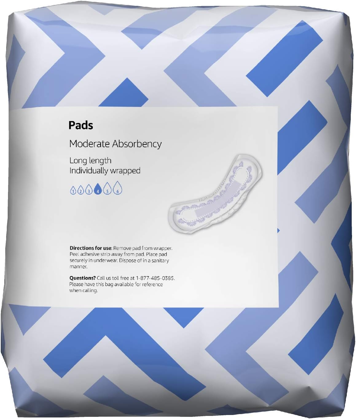  Brand - Solimo Incontinence/Bladder Control Pads for Women, Moderate Absorbency, Long Length, 108 Count, 4 Pack: Health & Personal Care