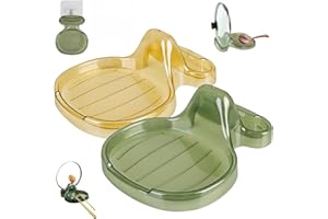 DICTAMNI 2 Pack Multifunction Kitchen Spatula Rack,Food Grade Plastic Spoon Holder,Spoon Rest for Multiple Utensils & Lid Holder,Utensil Holder for Spatula, Ladle, Tongs, Spatula Holder