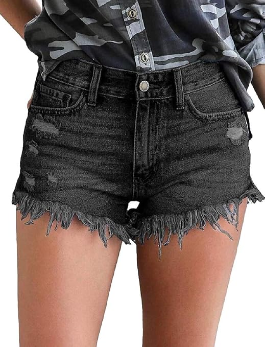 Gocgt Women Ripped Denim Shorts Distressed Short Jeans Amazon.co.uk