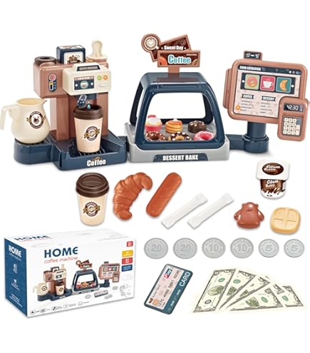 Kit Magasin De Beignets Donuts Avec Four Fonctionnel, Lumières Et Sons – 34 Pièces – Chariot De Transport – Dès 3 Ans
