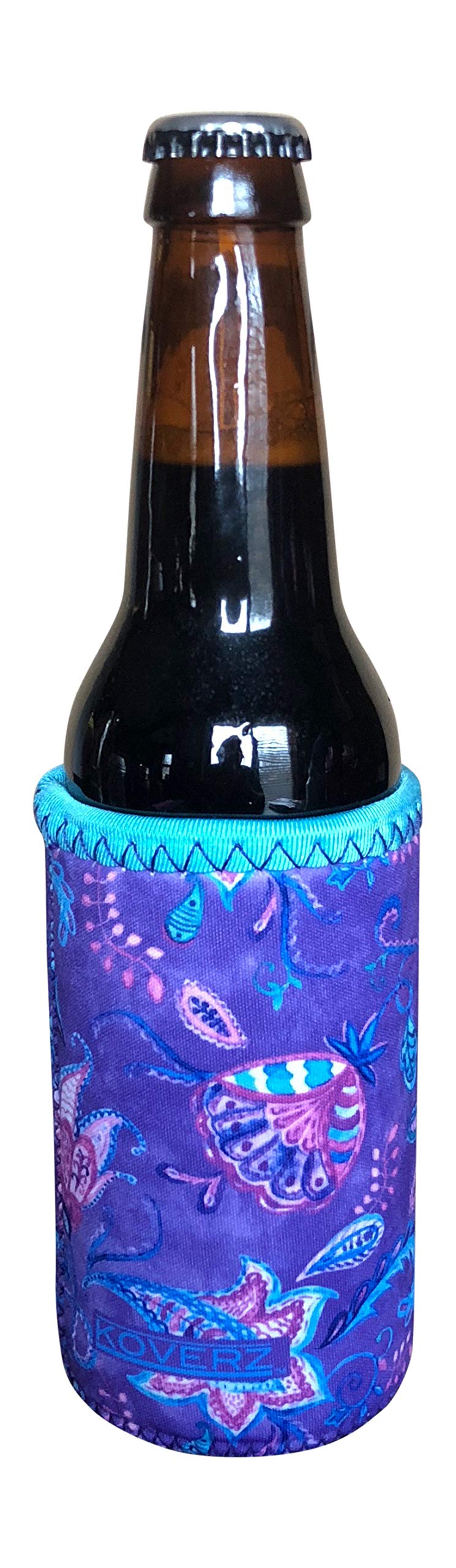 Koverz Neoprene 12 oz. Can/Bottle Coolie Insulator - Choose Your Style! - Violet Whimsy