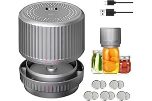 Konatly Electric Mason Jar Vacuum Sealer - Cordless Mason Jar Vacuum Sealer Kit with Wide & Regular Mouth Mason Jars - 2000mAh Battery Capacity 85 KPa Vacuum Sealer for Jars for Food Storage-Grey