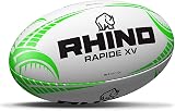 Rhino Rapide XV Rugby Ball White Green Size 3 Brand Rhino view 3