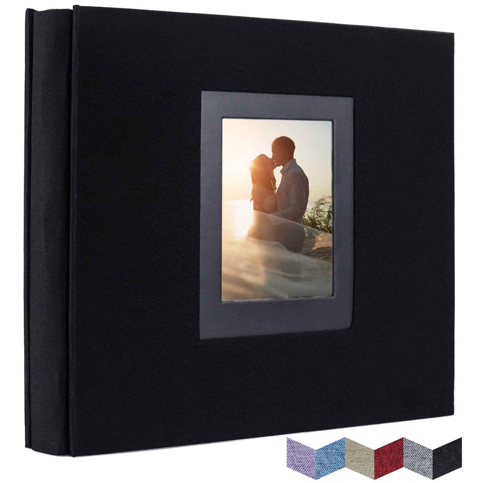 Vienrose 4x6 Photo Album for Photos Linen Cover Black Pages Photo Book Large Capacity Picture Albums for Valentine Wedding Christmas Birthday (Black, 600 pockets)