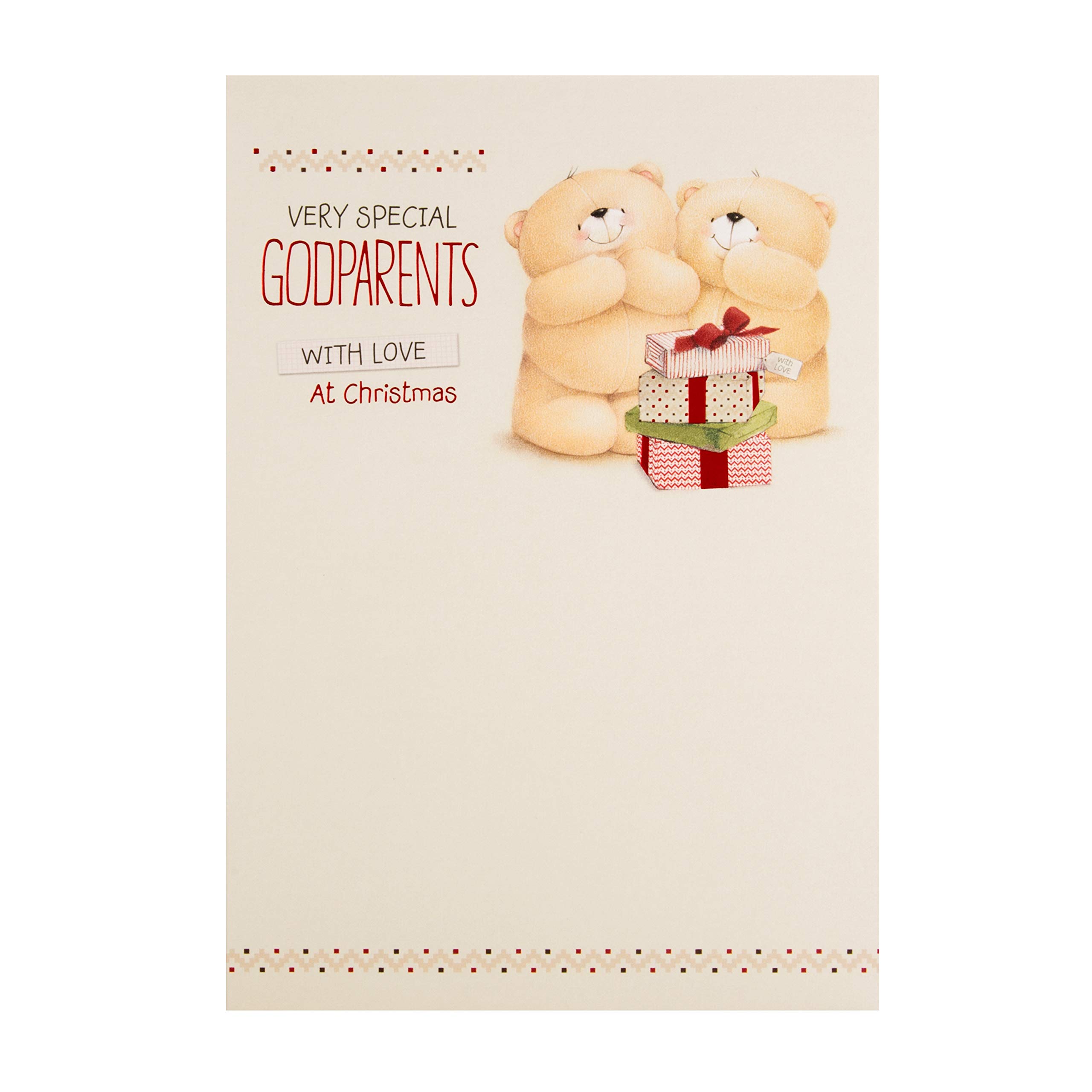 Hallmark Christmas Card for Godparents - Cute Forever Friends Design